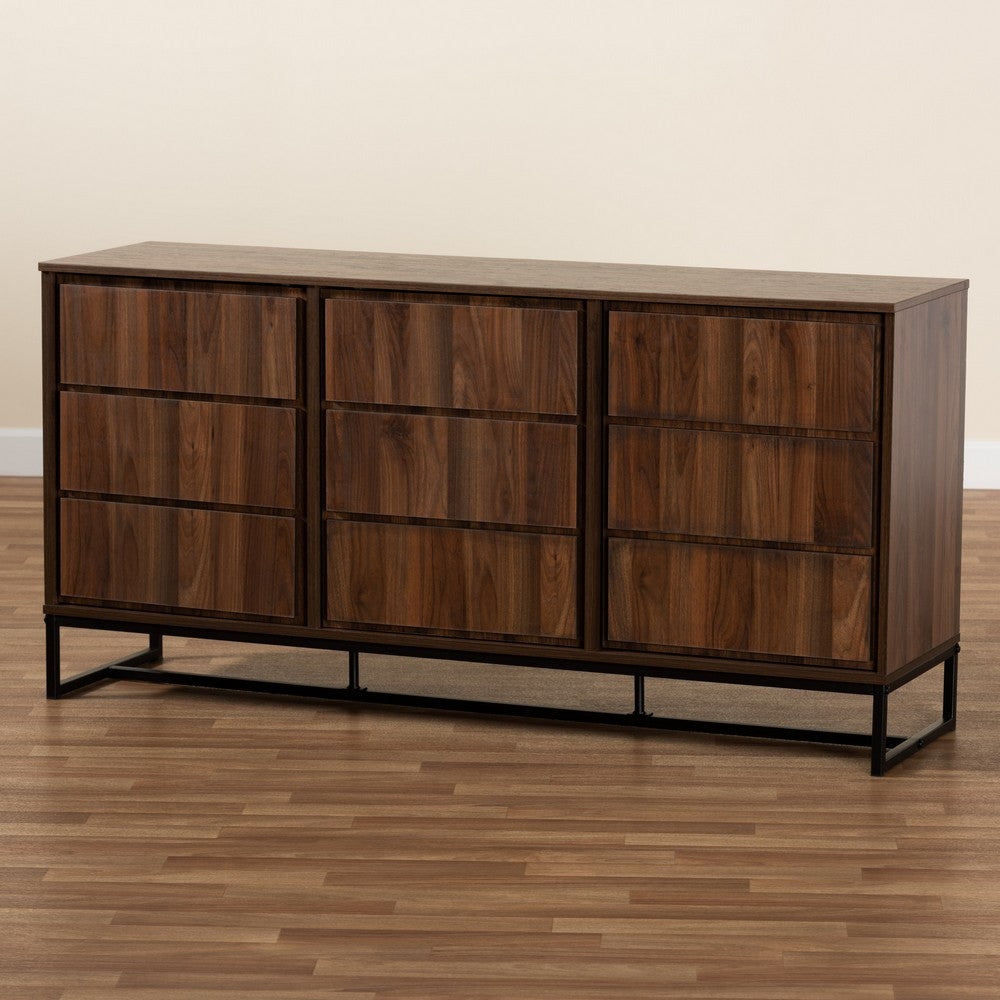 Baxton Studio - Neil Sideboard in Walnut Brown/Black - MPC8009-Walnut-Sideboard view 8