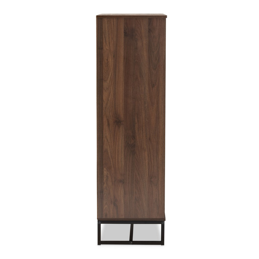 Baxton Studio - Neil Storage Cabinet in Walnut Brown/Black - MPC8010-Walnut-Cabinet view 4