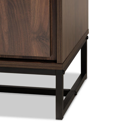 Baxton Studio - Neil Storage Cabinet in Walnut Brown/Black - MPC8010-Walnut-Cabinet view 6
