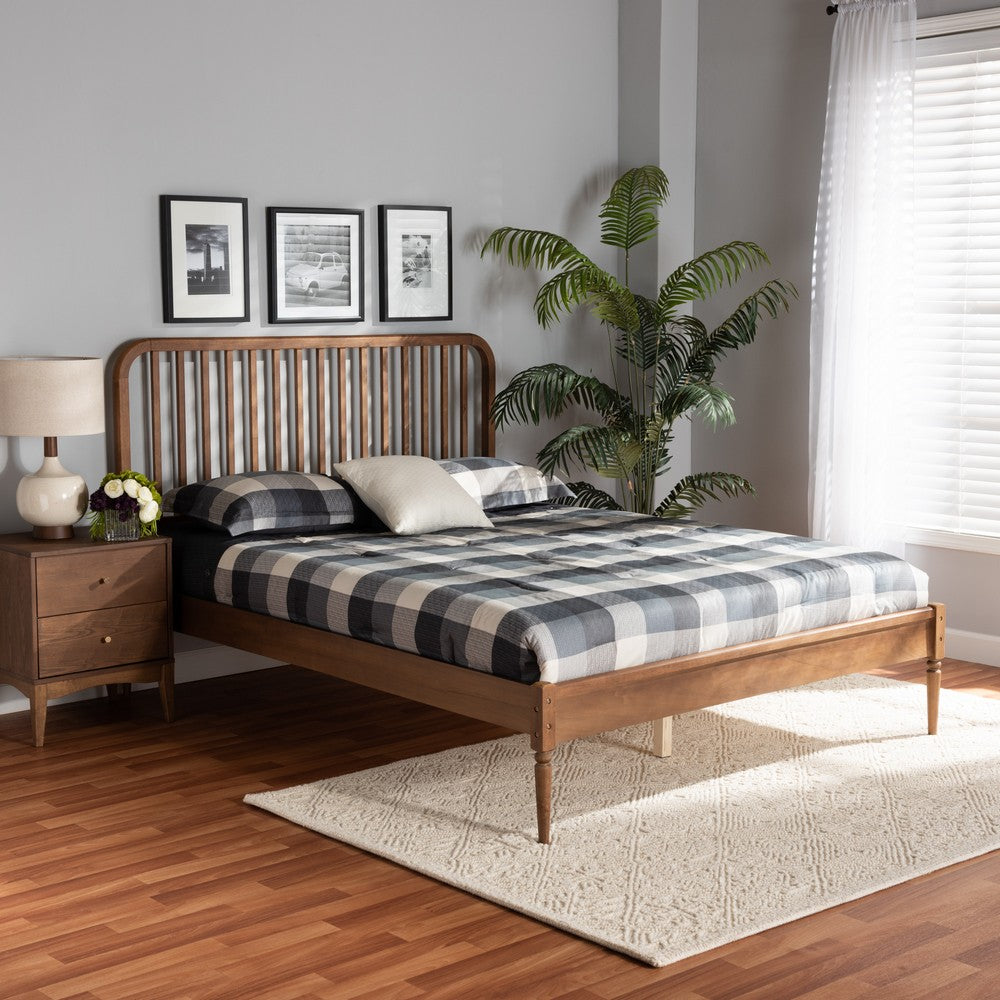 Baxton Studio - Neilan Full Size Bed in Walnut Brown - MG0058-Walnut-Full view 7
