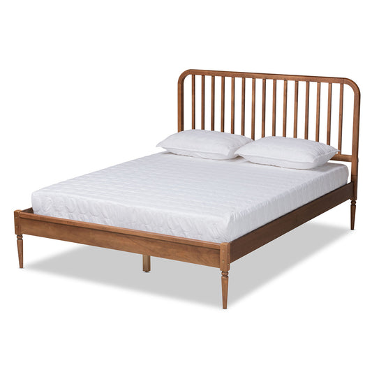 Baxton Studio - Neilan Queen Size Bed in Walnut Brown - MG0058-Walnut-Queen view 1