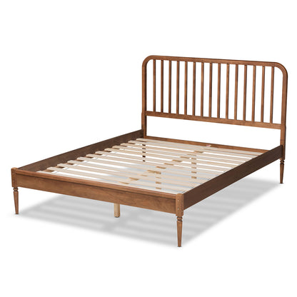 Baxton Studio - Neilan Queen Size Bed in Walnut Brown - MG0058-Walnut-Queen view 3