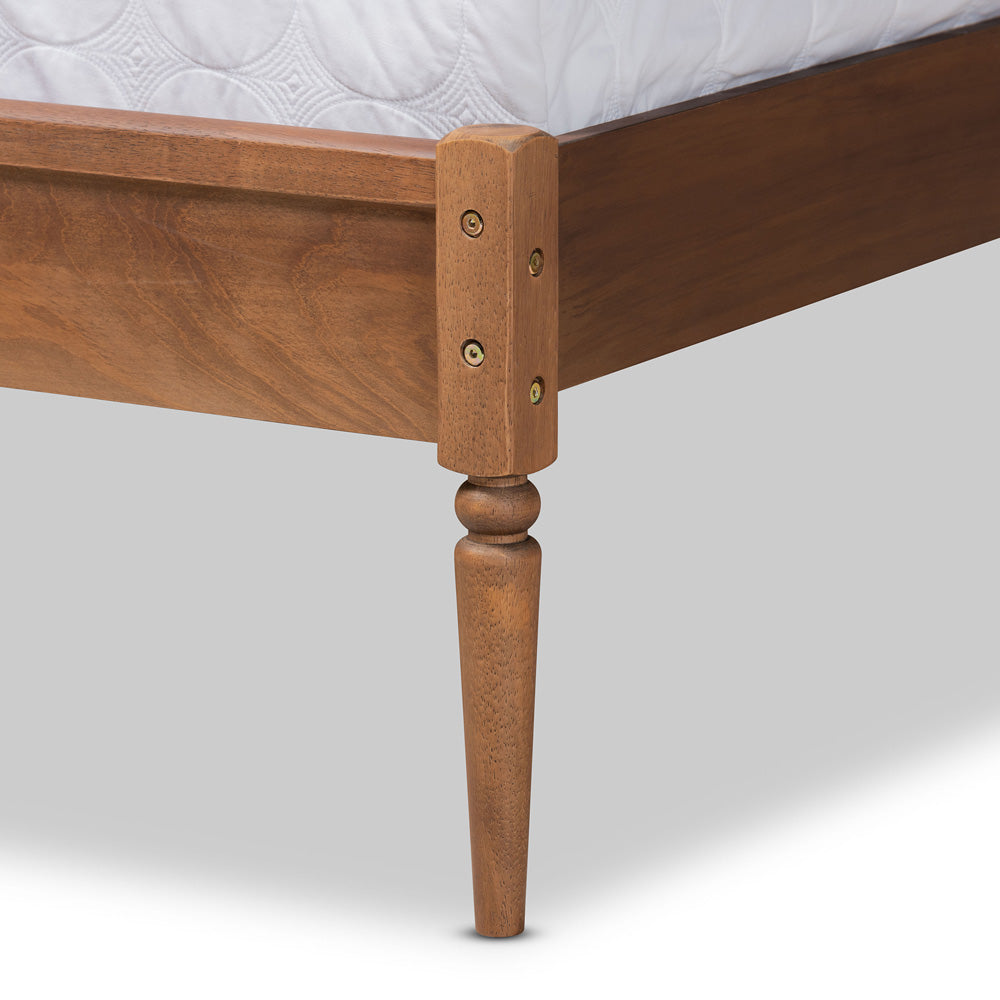 Baxton Studio - Neilan Queen Size Bed in Walnut Brown - MG0058-Walnut-Queen view 5