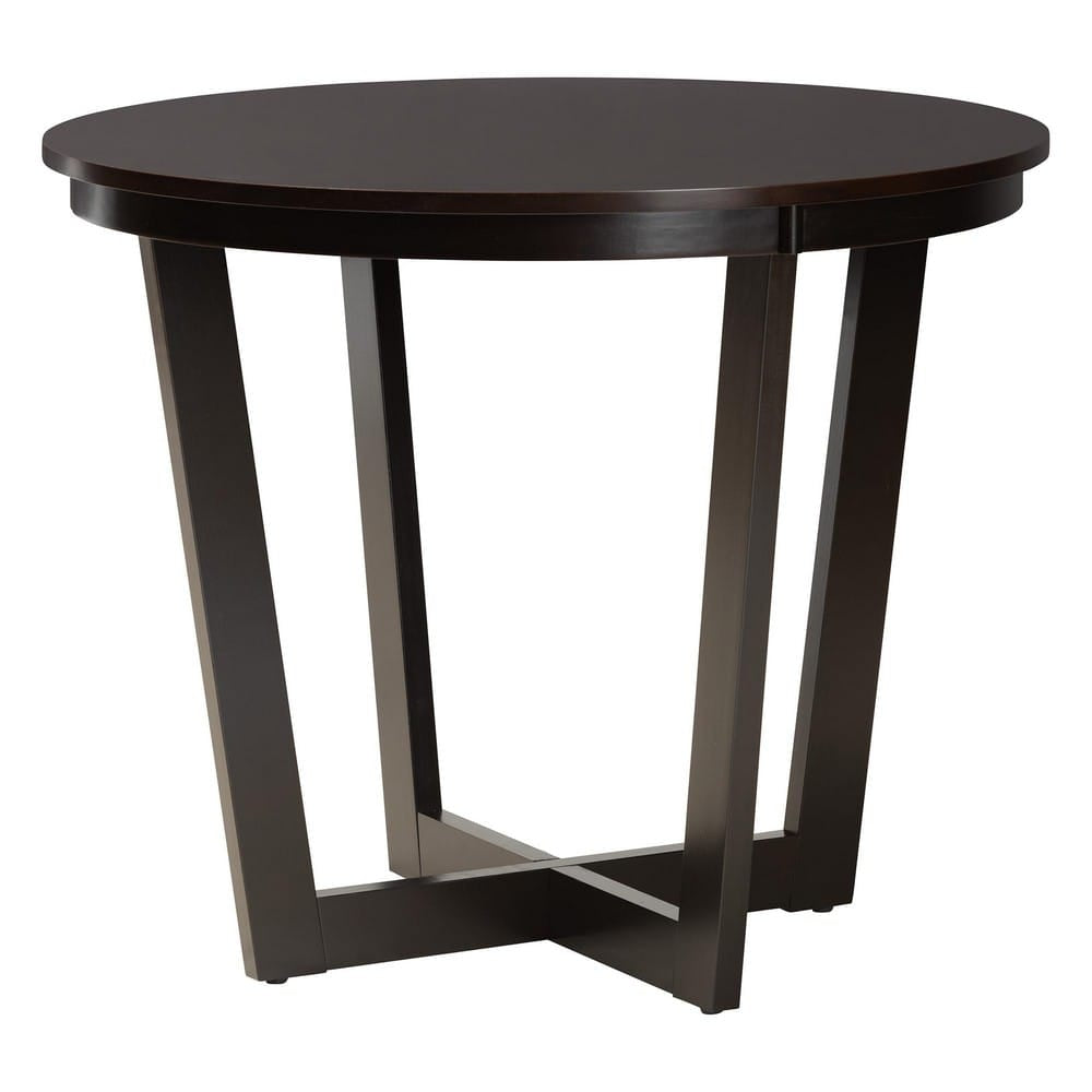 Baxton Studio - Nellie Dining Set in Grey/Dark Brown - Nellie-Grey/Dark Brown-5PC Dining Set view 3