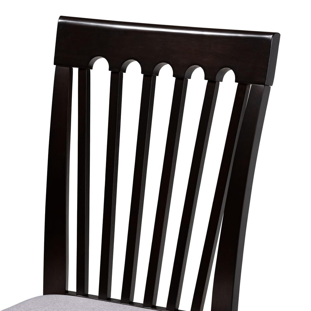 Baxton Studio - Nellie Dining Set in Grey/Dark Brown - Nellie-Grey/Dark Brown-5PC Dining Set view 5