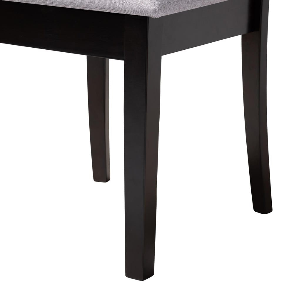Baxton Studio - Nellie Dining Set in Grey/Dark Brown - Nellie-Grey/Dark Brown-5PC Dining Set view 6