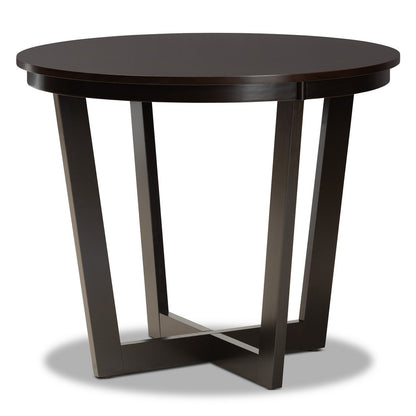 Baxton Studio - Nellie Dining Set in Sand/Dark Brown - Nellie-Sand/Dark Brown-5PC Dining Set view 3