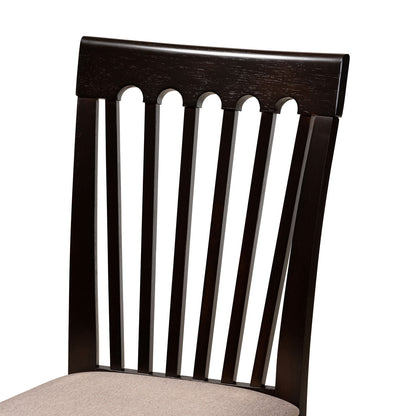 Baxton Studio - Nellie Dining Set in Sand/Dark Brown - Nellie-Sand/Dark Brown-5PC Dining Set view 5