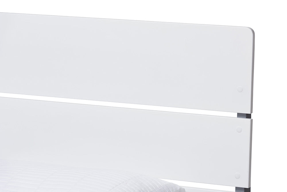 Baxton Studio - Nereida Twin Size Bed - HT1703-White/Grey-Twin view 4