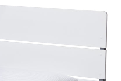 Baxton Studio - Nereida Twin Size Bed - HT1703-White/Grey-Twin view 4