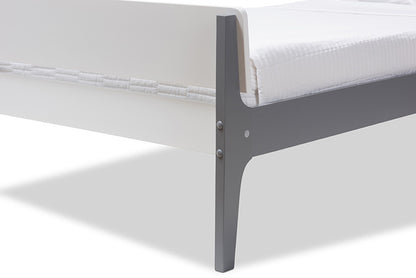 Baxton Studio - Nereida Twin Size Bed - HT1703-White/Grey-Twin view 6