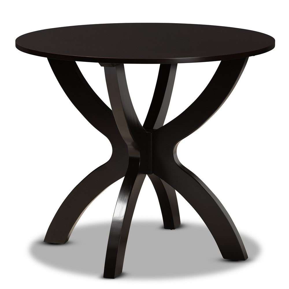 Baxton Studio - Nesa Dining Set in Grey/Dark Brown - Nesa-Grey/Dark Brown-5PC Dining Set view 3