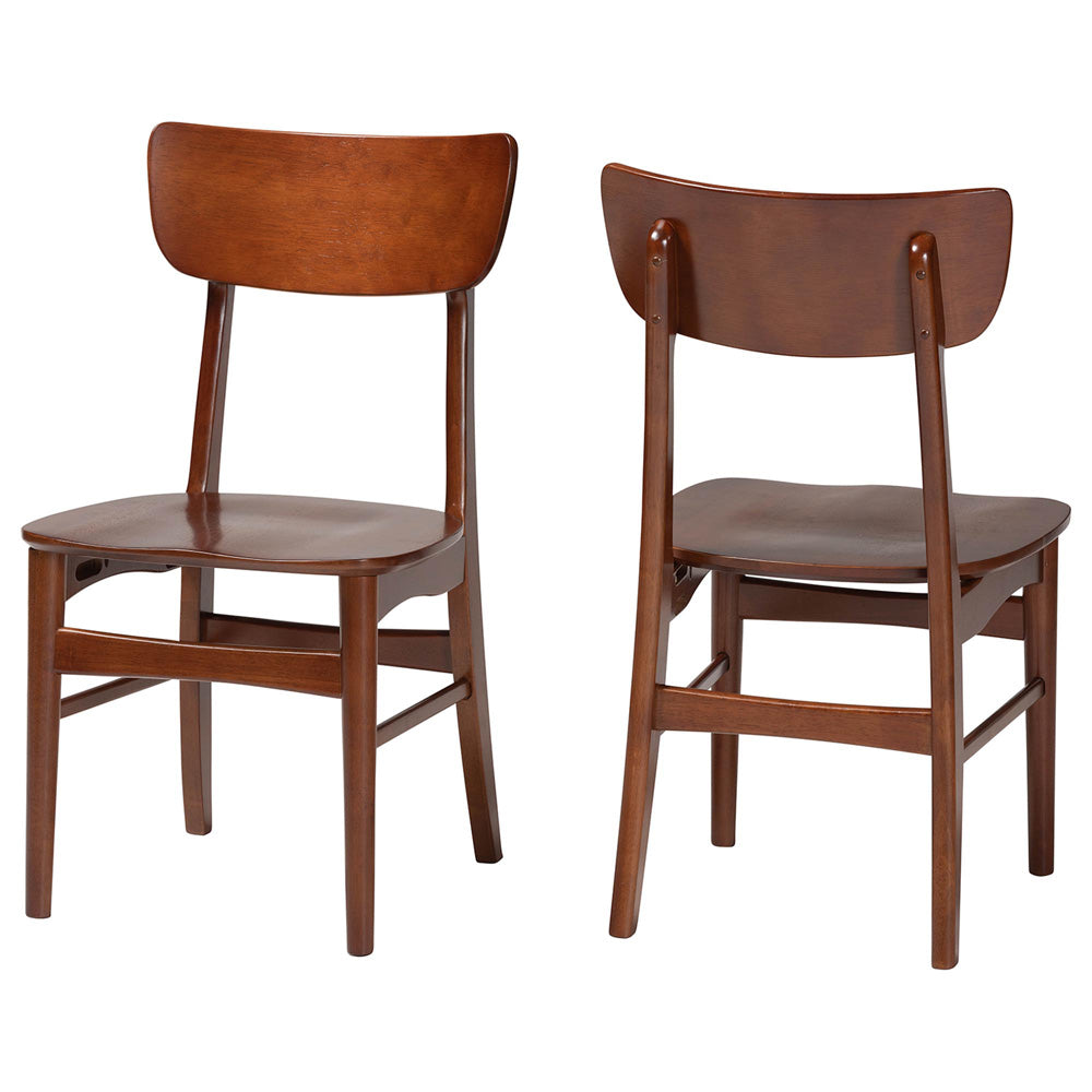 Baxton Studio - Netherlands Set of 2 Dining Chairs in "Walnut" Dark Brown  - RT365-CHR view 1
