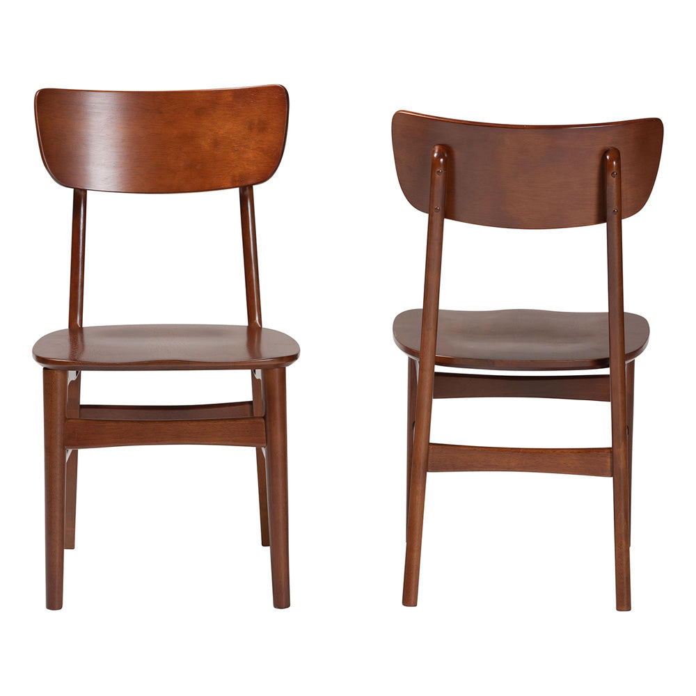 Baxton Studio - Netherlands Set of 2 Dining Chairs in "Walnut" Dark Brown  - RT365-CHR view 2