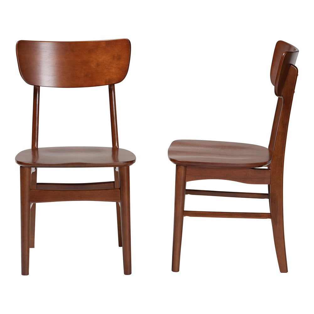 Baxton Studio - Netherlands Set of 2 Dining Chairs in "Walnut" Dark Brown  - RT365-CHR view 3