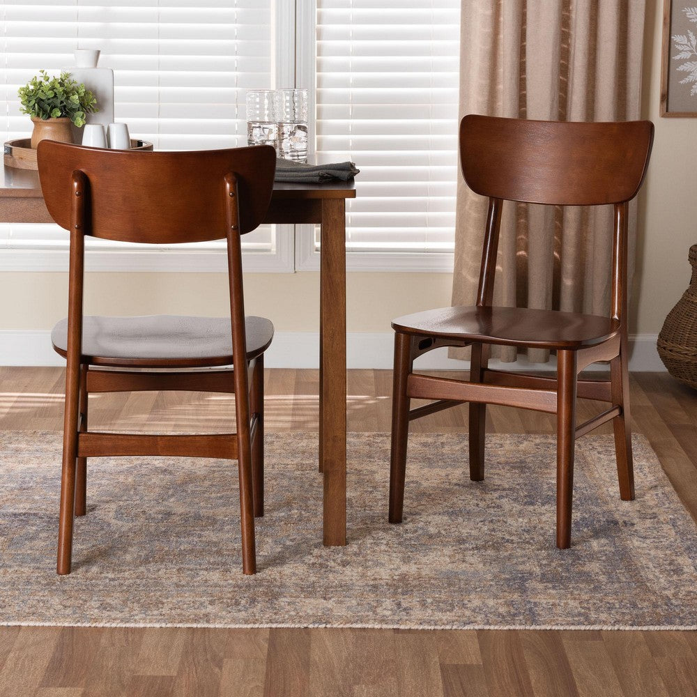 Baxton Studio - Netherlands Set of 2 Dining Chairs in "Walnut" Dark Brown  - RT365-CHR view 7
