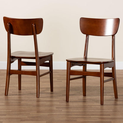 Baxton Studio - Netherlands Set of 2 Dining Chairs in "Walnut" Dark Brown  - RT365-CHR view 8