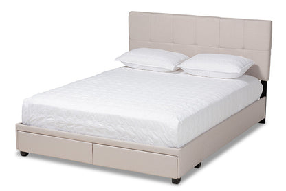 Baxton Studio - Netti King Size Bed - Netti-Beige-King view 1