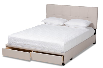 Baxton Studio - Netti King Size Bed - Netti-Beige-King view 2