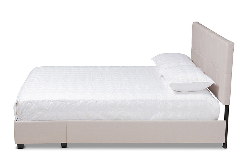 Baxton Studio - Netti King Size Bed - Netti-Beige-King view 3