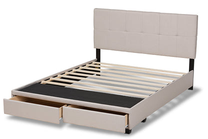 Baxton Studio - Netti King Size Bed - Netti-Beige-King view 6