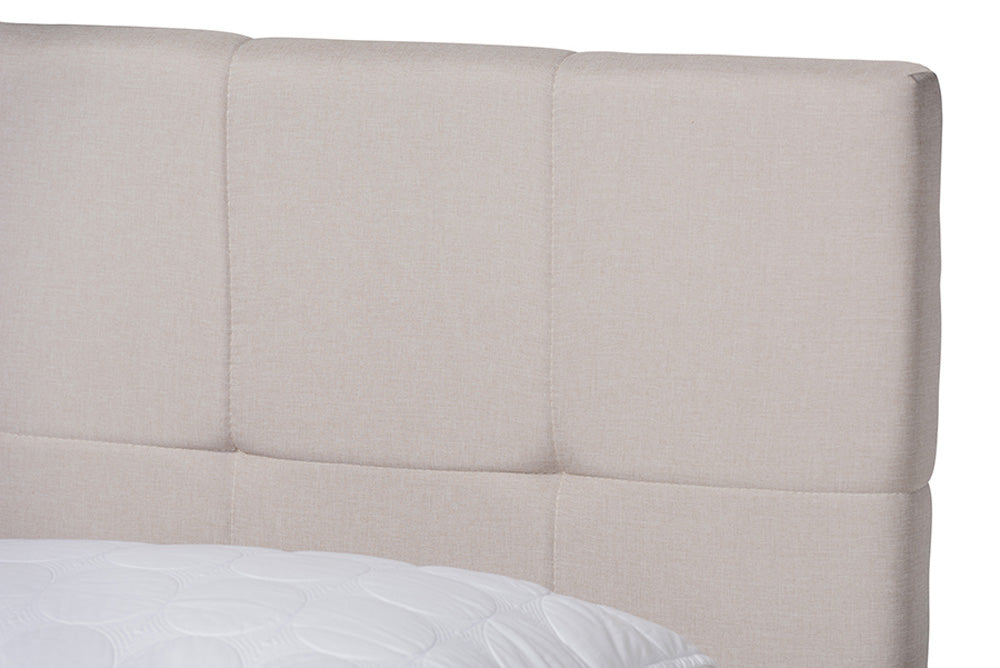 Baxton Studio - Netti King Size Bed - Netti-Beige-King view 7