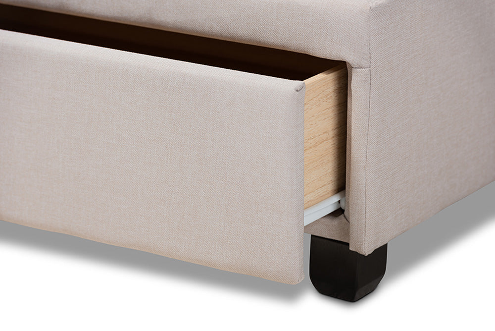 Baxton Studio - Netti King Size Bed - Netti-Beige-King view 8
