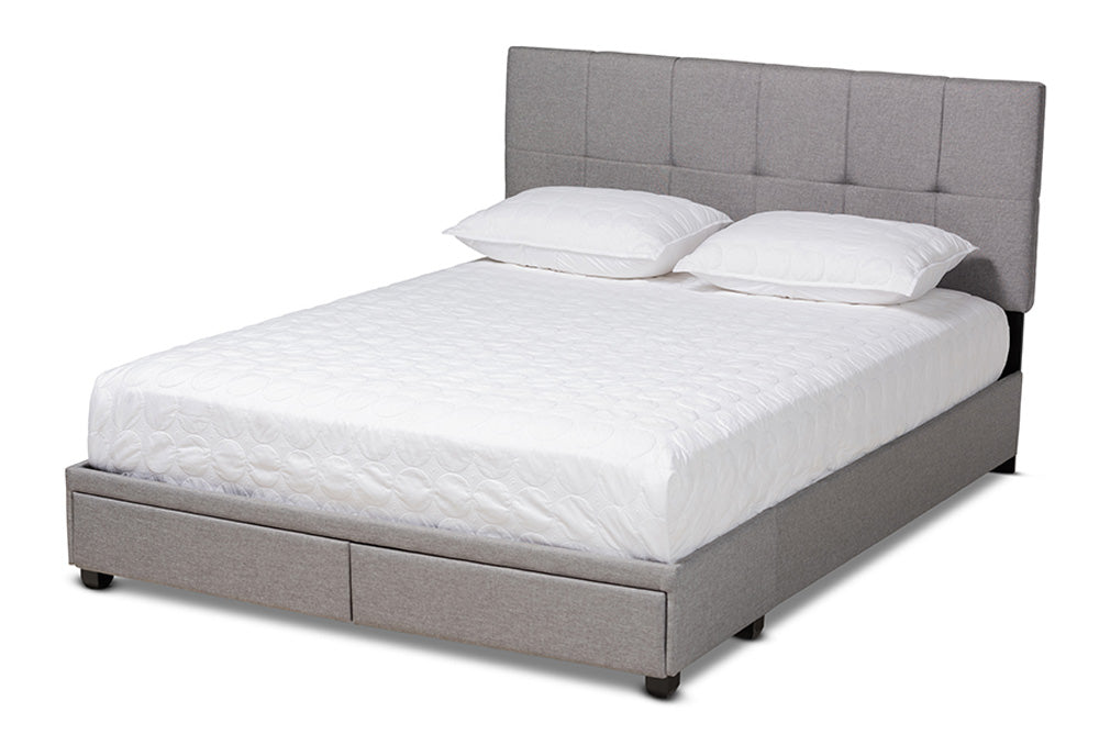 Baxton Studio - Netti King Size Bed - Netti-Grey-King view 1