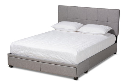 Baxton Studio - Netti King Size Bed - Netti-Grey-King view 1