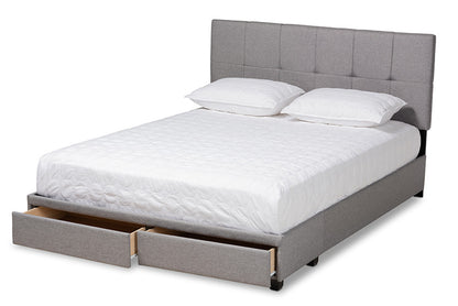 Baxton Studio - Netti King Size Bed - Netti-Grey-King view 2