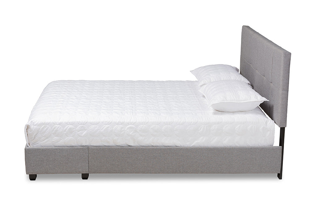 Baxton Studio - Netti King Size Bed - Netti-Grey-King view 3