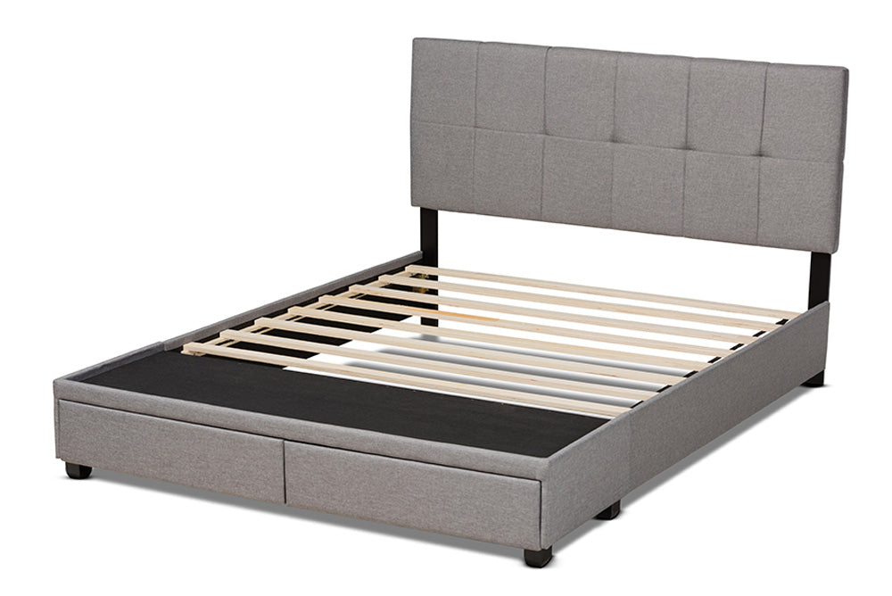 Baxton Studio - Netti King Size Bed - Netti-Grey-King view 4