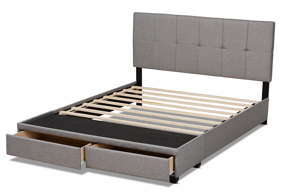Baxton Studio - Netti King Size Bed - Netti-Grey-King view 6