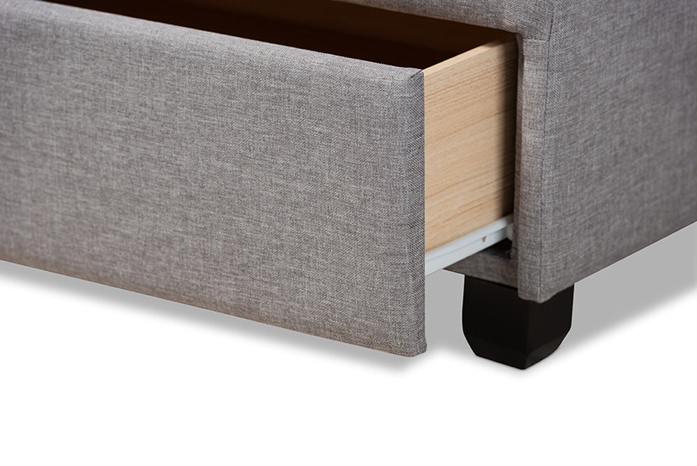 Baxton Studio - Netti King Size Bed - Netti-Grey-King view 8