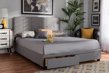 Baxton Studio - Netti King Size Bed - Netti-Grey-King view 9