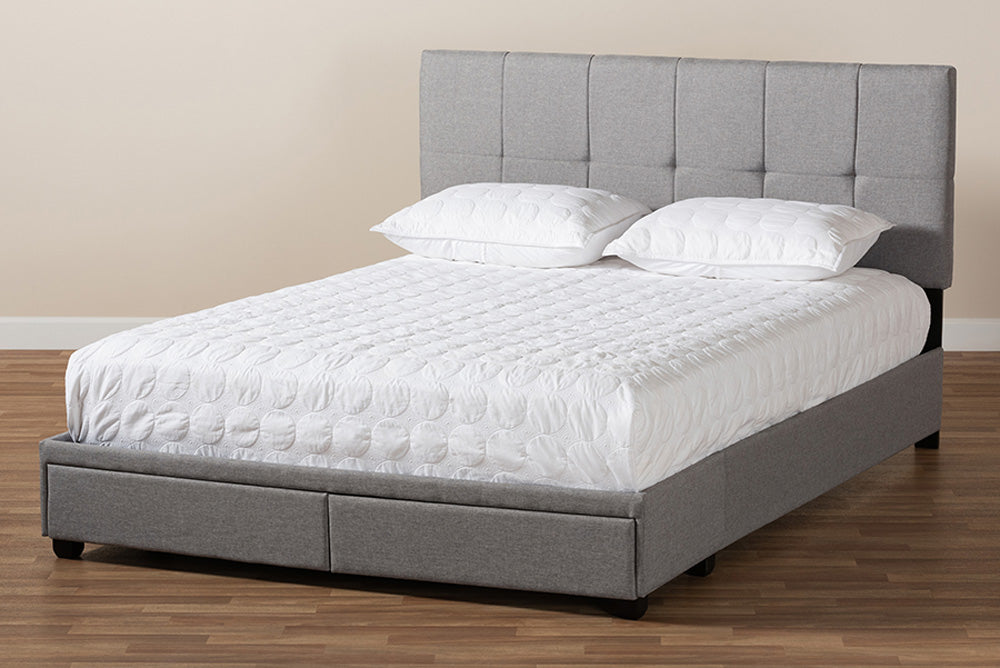 Baxton Studio - Netti King Size Bed - Netti-Grey-King view 10