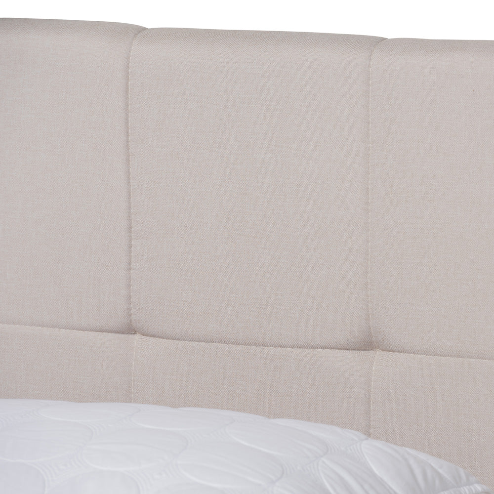Baxton Studio - Netti Queen Size Bed in Beige/Black - Netti-Beige-Queen view 6