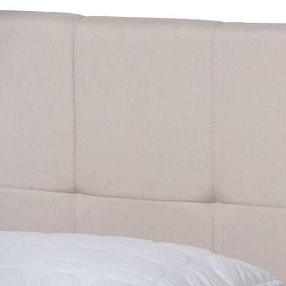 Baxton Studio - Netti Queen Size Bed in Beige/Black - Netti-Beige-Queen view 6