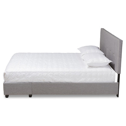 Baxton Studio - Netti Queen Size Bed in Light Grey/Black - Netti-Grey-Queen view 3