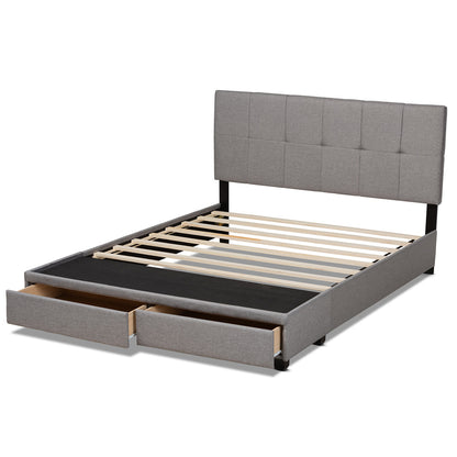 Baxton Studio - Netti Queen Size Bed in Light Grey/Black - Netti-Grey-Queen view 5