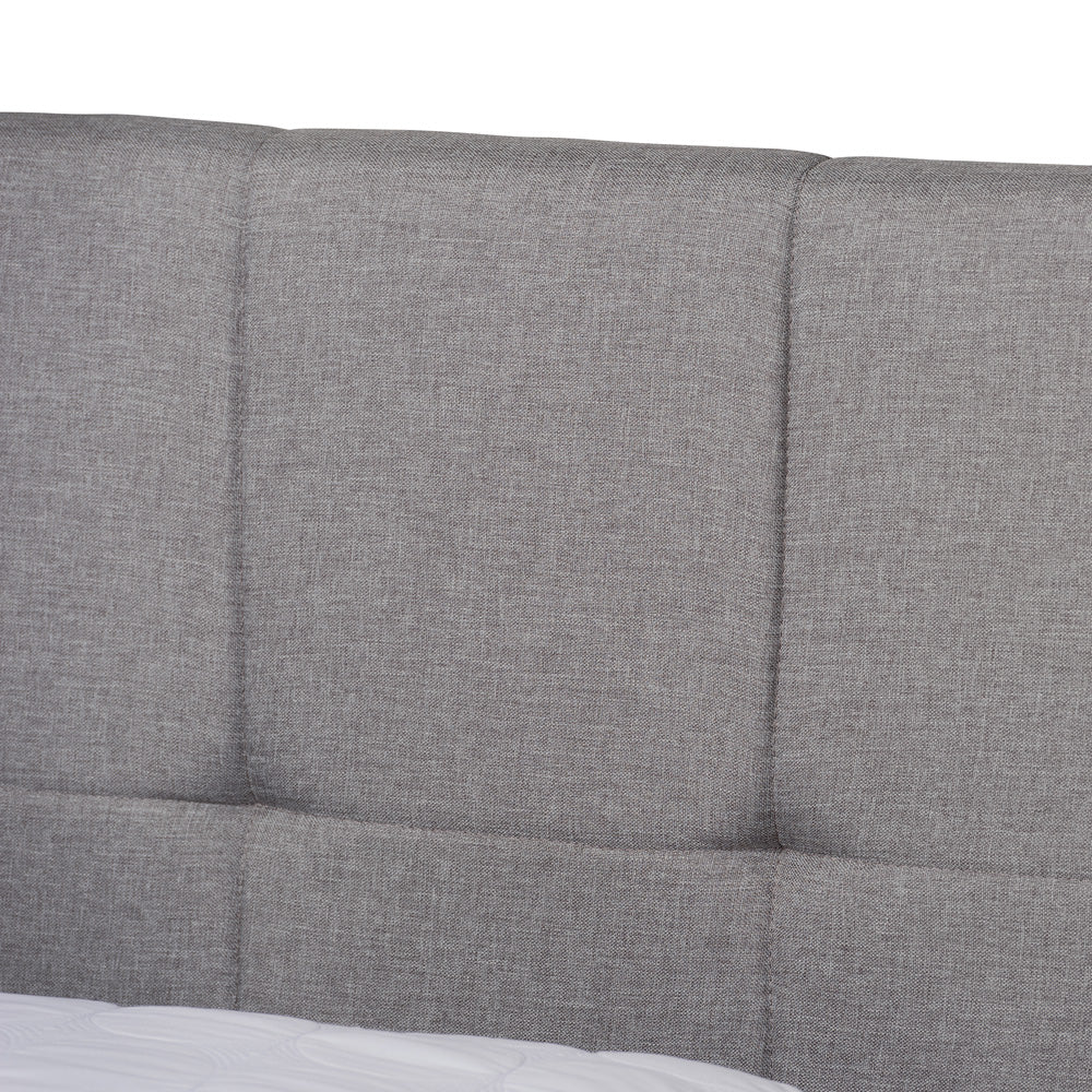 Baxton Studio - Netti Queen Size Bed in Light Grey/Black - Netti-Grey-Queen view 6