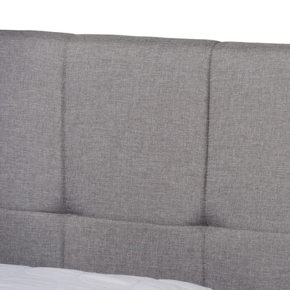 Baxton Studio - Netti Queen Size Bed in Light Grey/Black - Netti-Grey-Queen view 6