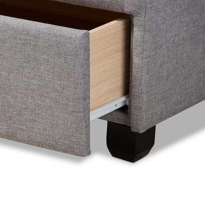 Baxton Studio - Netti Queen Size Bed in Light Grey/Black - Netti-Grey-Queen view 7