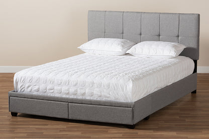 Baxton Studio - Netti Queen Size Bed in Light Grey/Black - Netti-Grey-Queen view 10