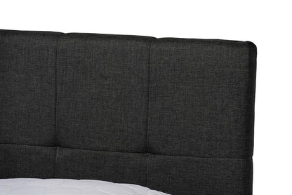 Baxton Studio - Netti Queen Size Bed - Netti-Charcoal Grey-Queen view 7