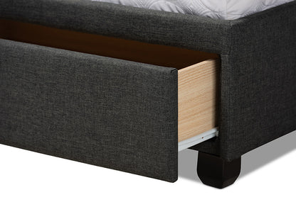Baxton Studio - Netti Queen Size Bed - Netti-Charcoal Grey-Queen view 8