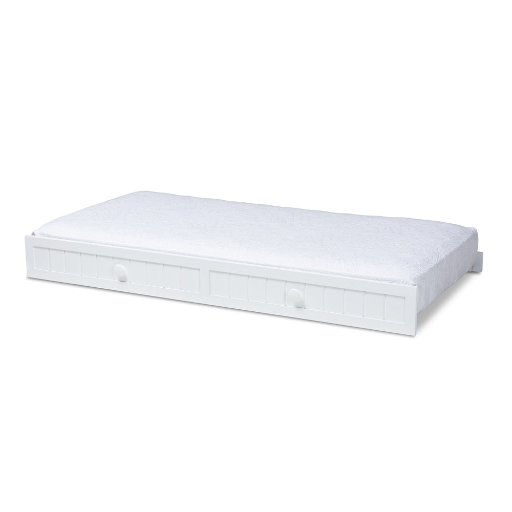 Baxton Studio - Neves Trundle in White - Neves-White-Trundle view 1