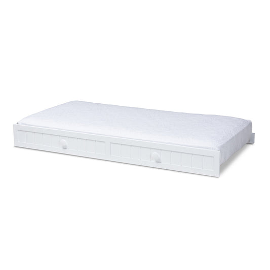 Baxton Studio - Neves Trundle in White - Neves-White-Trundle view 1