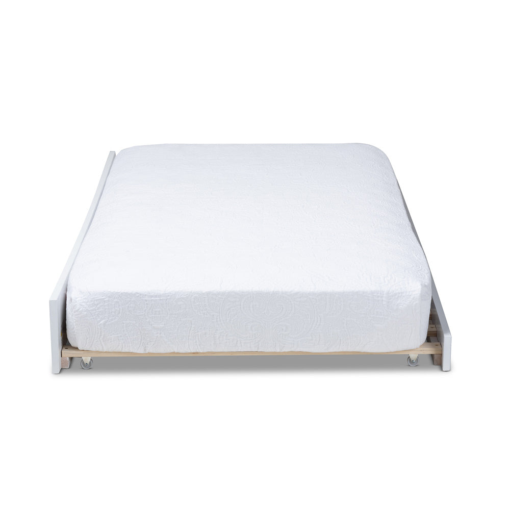 Baxton Studio - Neves Trundle in White - Neves-White-Trundle view 2