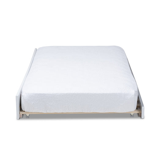 Baxton Studio - Neves Trundle in White - Neves-White-Trundle view 2